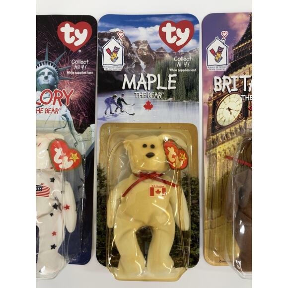 McDonald’s Happy Meal Ty Beanie Babies 1999 International Bear Bundle (4pcs) - Picture 3 of 13
